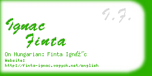 ignac finta business card